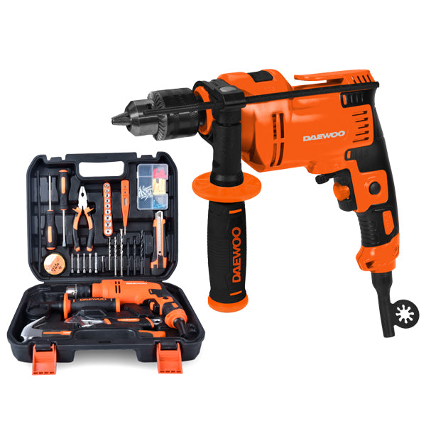 Kit Taladro Percutor DAEWOO DAID550K + 34 accesorios