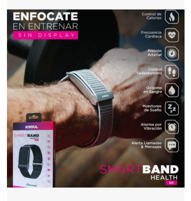 Pulsera Inteligente Health H1 Negra Soul