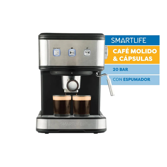 Cafetera Expreso 2 en 1 Smartlife SL-EC8501 20BARES