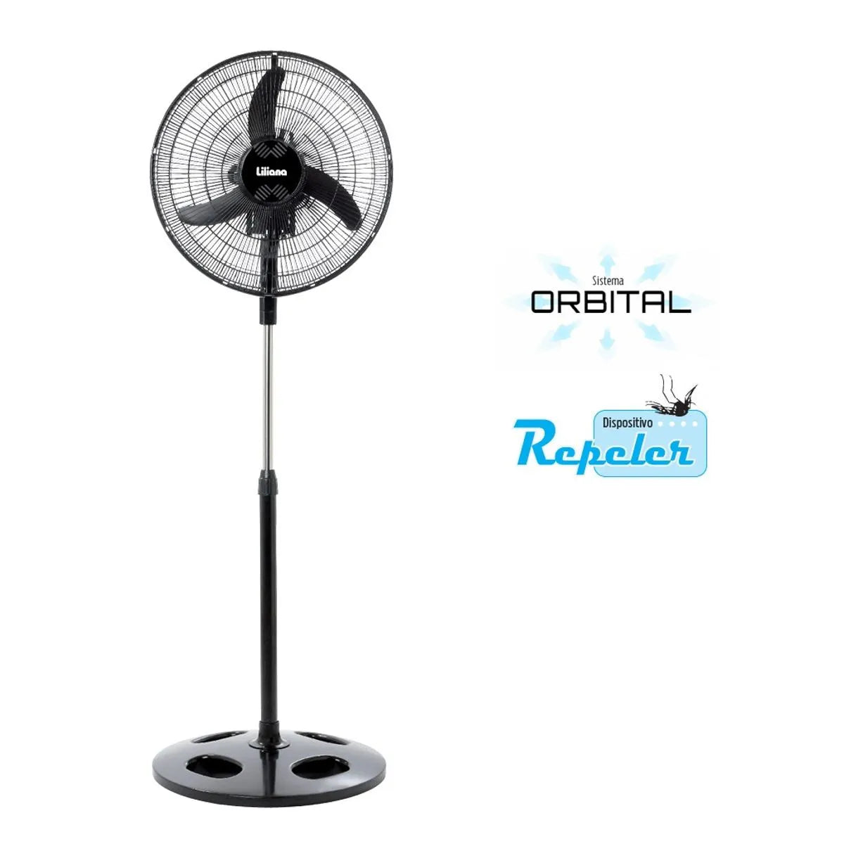 Ventilador de Pie 18" VVPRN18 Liliana parr. metal. negra/ aspas plasticas