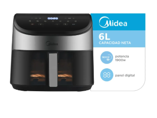 Air Fryer Midea 6lts Digital Negra DW60BAR1