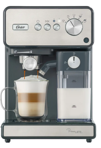 Cafetera Oster Espresso Primalatte 15 bares Plata TEM6604