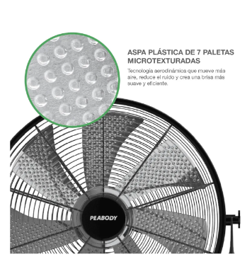 Ventilador Turbo a Bateria Peabody 16" PE-VTB1630N