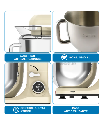 Batidora Planetaria Smartlife 1100W Beige SB00371