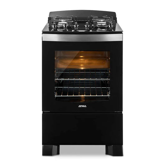 Cocina Atma Multigas 56cm Vidrio Templado Negra
