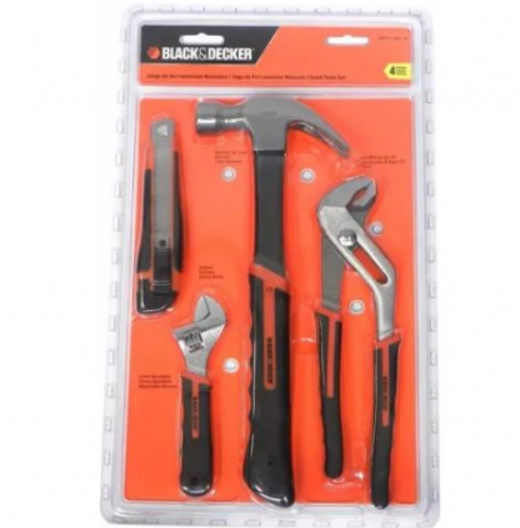Set Juego Herramientas Black+Decker Manual 4 PIezas c/Martillo BDHDT51908