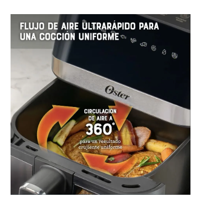 Freidora Aire OSTER 4lt. Digital c/ Ventana ckstaf40w