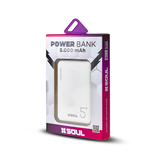Cargador portatil SOUL 5000 Mah Dual USB - Blanco