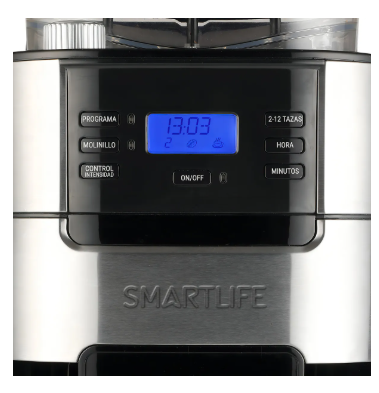 Cafetera de Filtro SMARTLIFE c/ molinillo SL-CMDG1025