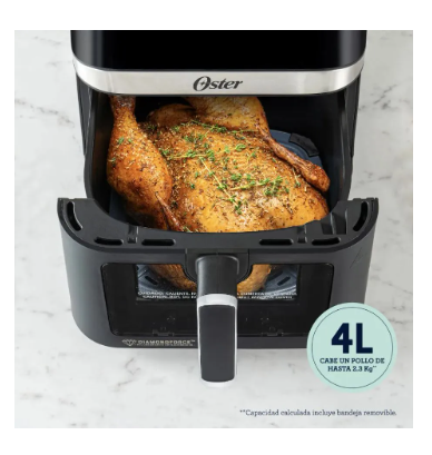 Freidora Aire OSTER 4lt. Digital c/ Ventana ckstaf40w