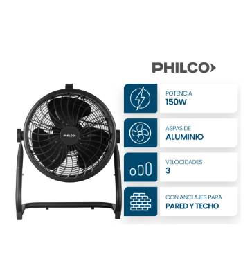 Turboventilador 15" 3 3en1 aspas de metal Philco 91vptid1523p
