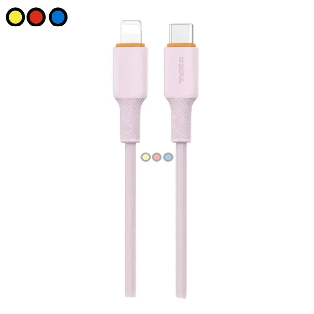 Cable Soul Silicone Tipo C a Lightning Rosa