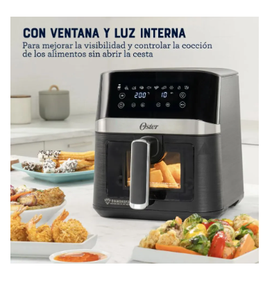 Freidora Aire OSTER 4lt. Digital c/ Ventana ckstaf40w