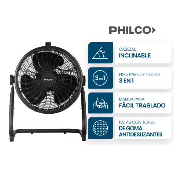 Turboventilador 15" 3 3en1 aspas de metal Philco 91vptid1523p