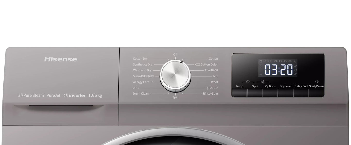 Lavasecarropa Hisense Carga Frontal 10KG Inverter WDQY1014T