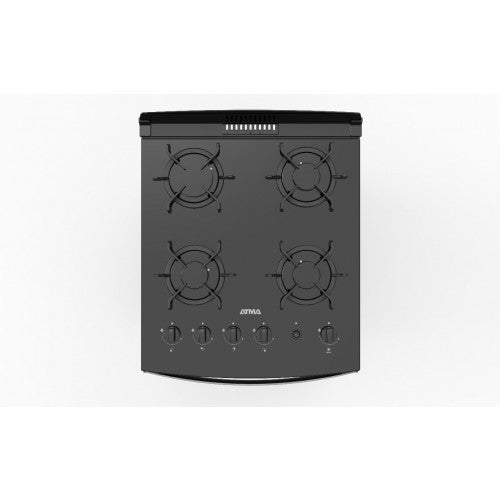 Cocina Atma Multigas 56cm Vidrio Templado Negra
