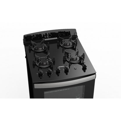 Cocina Atma Multigas 56cm Vidrio Templado Negra