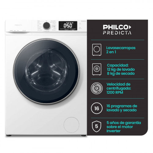 Lavasecarropas Philco 12KG Lavado + 8KG Secado